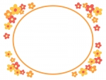 オレンジ色の小花のフレーム飾り枠イラスト