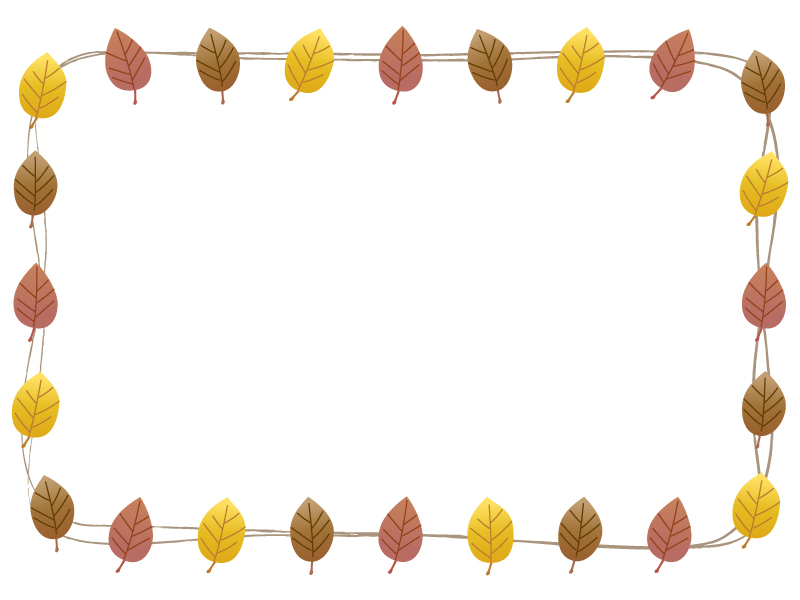 落ち葉の囲みフレーム飾り枠イラスト 無料イラスト かわいいフリー素材集 フレームぽけっと
