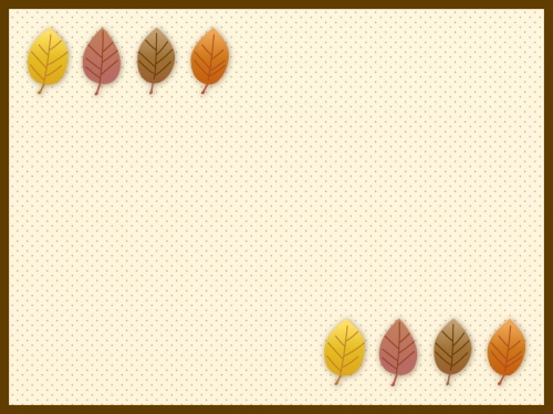 落ち葉のベージュ色フレーム飾り枠イラスト