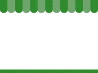 緑色のショップ風のフレーム飾り枠イラスト
