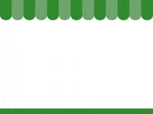 緑色のショップ風のフレーム飾り枠イラスト