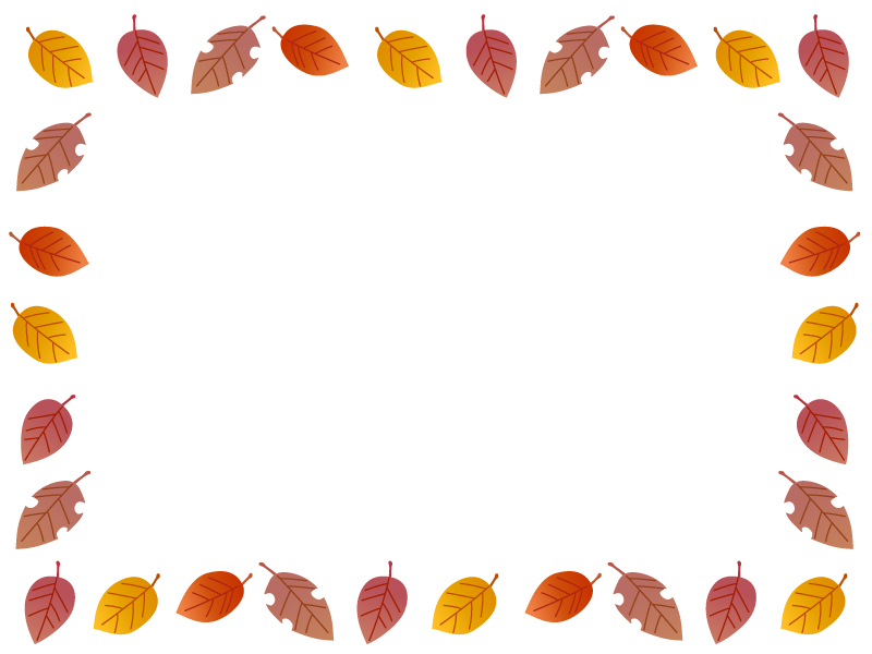 秋の紅葉のフレーム飾り枠イラスト 無料イラスト かわいいフリー素材集 フレームぽけっと