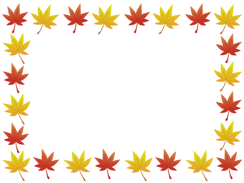 秋 紅葉もみじの葉っぱのフレーム囲み飾り枠イラスト 無料イラスト かわいいフリー素材集 フレームぽけっと