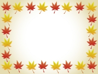 秋の紅葉・もみじのフレーム囲み飾り枠イラスト
