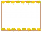 秋・イチョウのフレーム囲み飾り枠イラスト