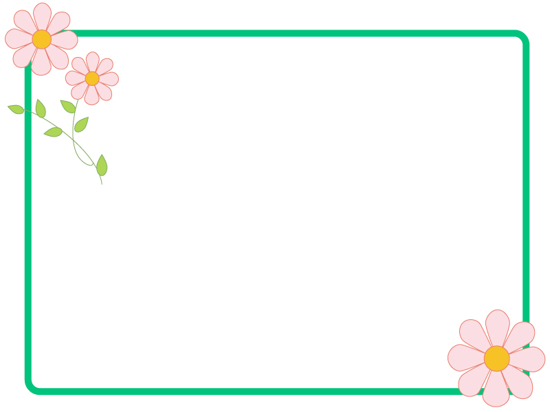 かわいいピンクの小花のフレーム飾り枠イラスト 無料イラスト かわいいフリー素材集 フレームぽけっと