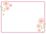 かわいいピンクの小花のフレーム飾り枠イラスト02