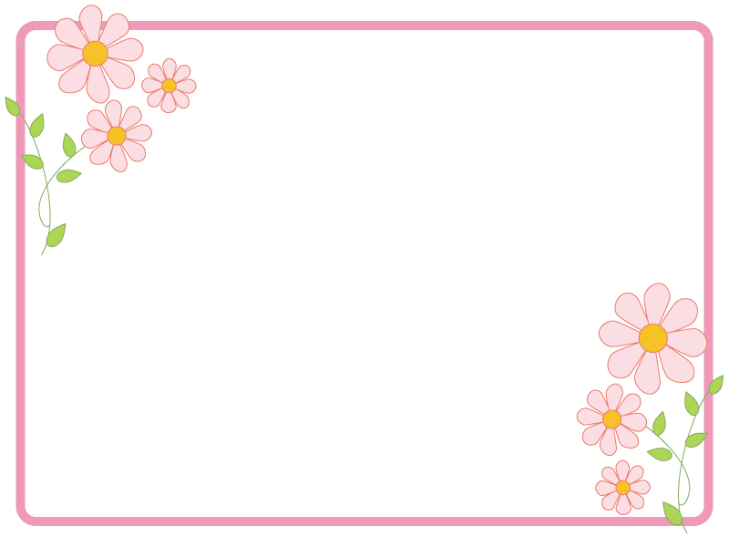 かわいいピンクの小花のフレーム飾り枠イラスト02 無料イラスト かわいいフリー素材集 フレームぽけっと