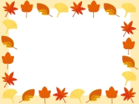 秋・紅葉や楓（かえで）などのフレーム飾り枠イラスト