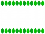 新緑の葉っぱの上下フレーム飾り枠イラスト