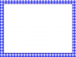 青いチェック柄のフレーム飾り枠イラスト
