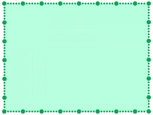 緑色の丸い点線のフレーム飾り枠イラスト