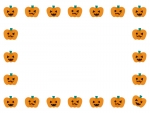 ハロウィンのかぼちゃの囲みフレーム飾り枠イラスト