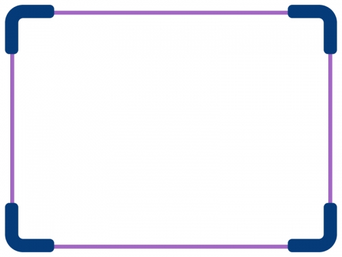 紫色の太角丸のシンプルフレームの飾り枠イラスト