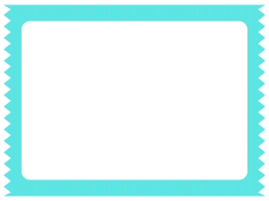 ミントグリーンのストライプのテープ風のフレーム飾り枠イラスト