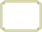 シンプルな緑の二重線の線フレーム飾り枠イラスト