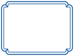 シンプルな青の二重線の線フレーム飾り枠イラスト