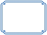 シンプルな青の二重線の線フレーム飾り枠イラスト