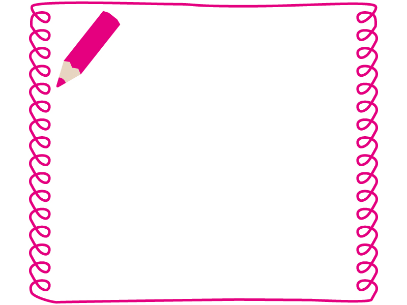 ピンクの色鉛筆の手書き風フレーム飾り枠イラスト 無料イラスト かわいいフリー素材集 フレームぽけっと