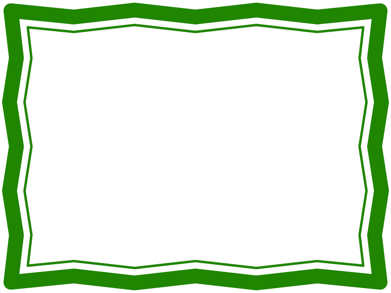 緑色のシンプルなギザギザのフレーム飾り枠イラスト 無料イラスト かわいいフリー素材集 フレームぽけっと