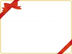赤いリボンのグリーティングカード風フレーム飾り枠イラスト
