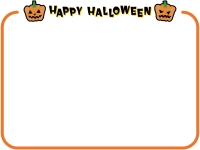 シンプルなかぼちゃのハロウィン文字入り橙フレーム飾り枠イラスト