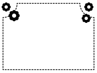小花の点線白黒モノクロフレーム飾り枠イラスト02