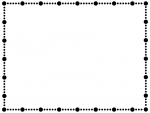 大小の丸い点線の白黒フレーム飾り枠イラスト