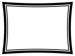 白黒のシンプルな二重線のフレーム飾り枠イラスト