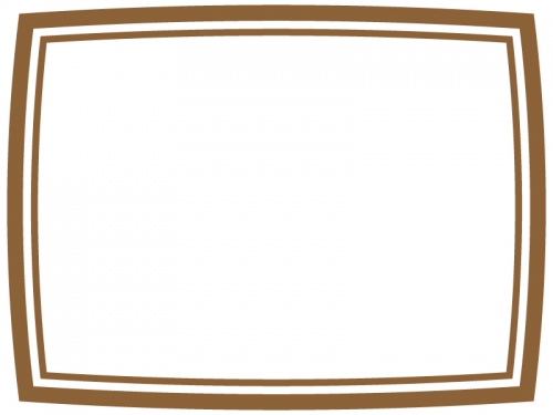 茶色のシンプルな二重線のフレーム飾り枠イラスト