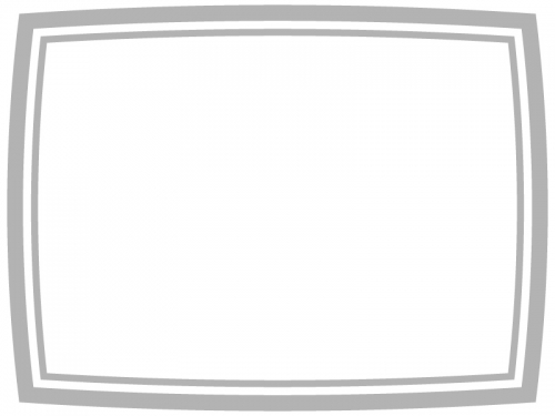 グレーのシンプルな二重線のフレーム飾り枠イラスト