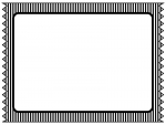 ストライプのテープ風の白黒フレーム飾り枠イラスト