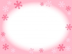 雪の結晶のピンク色フレーム飾り枠イラスト
