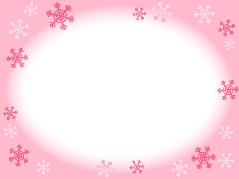 雪の結晶のピンク色フレーム飾り枠イラスト 無料イラスト かわいいフリー素材集 フレームぽけっと