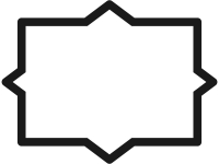 白黒のシンプルな多角形フレーム飾り枠イラスト