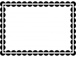 白黒の丸ドットのシンプルフレーム飾り枠イラスト