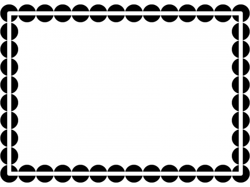 白黒の丸ドットのシンプルフレーム飾り枠イラスト