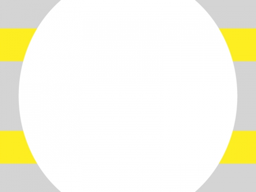 黄色×灰色の楕円風フレーム飾り枠イラスト