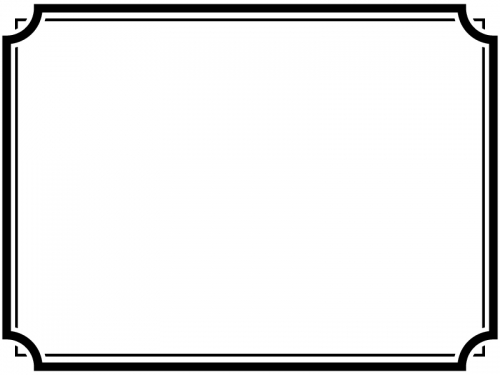 白黒のシンプルな二重線の線フレーム飾り枠イラスト