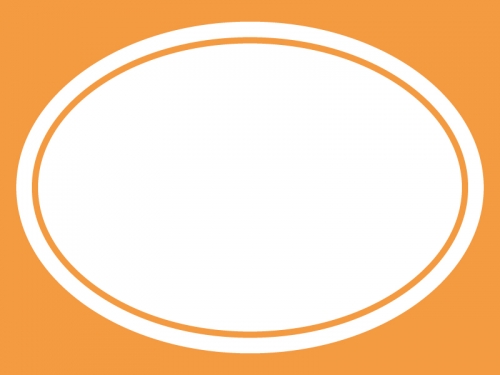 シンプルな楕円の線フレーム飾り枠イラスト02