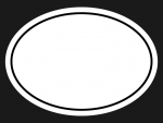 白黒のシンプルな楕円の線フレーム飾り枠イラスト