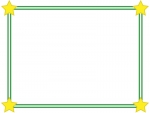 二重線の四隅の星フレーム飾り枠イラスト