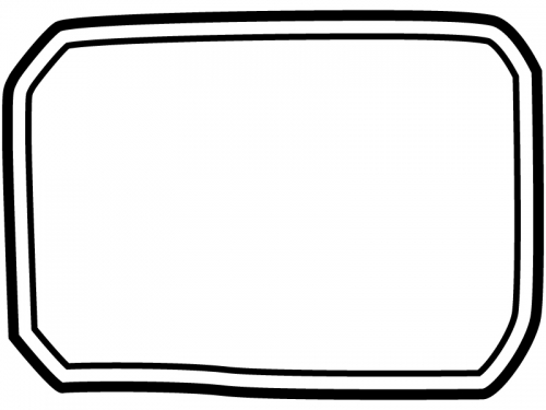 白黒の手書き風二重線のシンプルフレーム飾り枠イラスト02