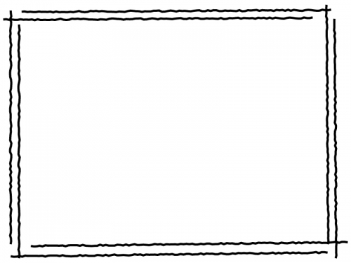 白黒の手書き風二重線のシンプルフレーム飾り枠イラスト05