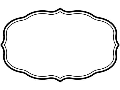 白黒のシンプル二重線の飾り罫線のフレームイラスト02