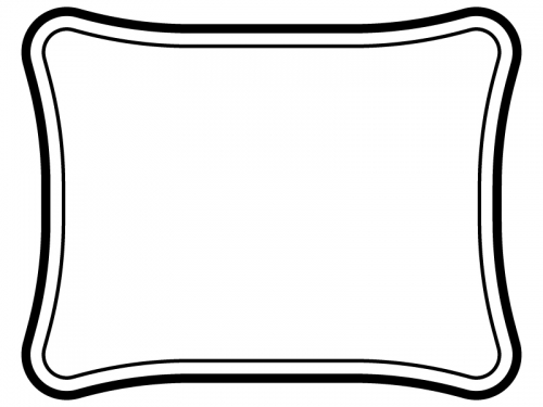 白黒のシンプルな二重線の線フレーム飾り枠イラスト02