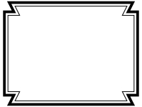 白黒の二重線の多角形フレーム飾り枠イラスト