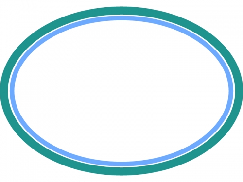 シンプルな楕円の線フレーム飾り枠イラスト04