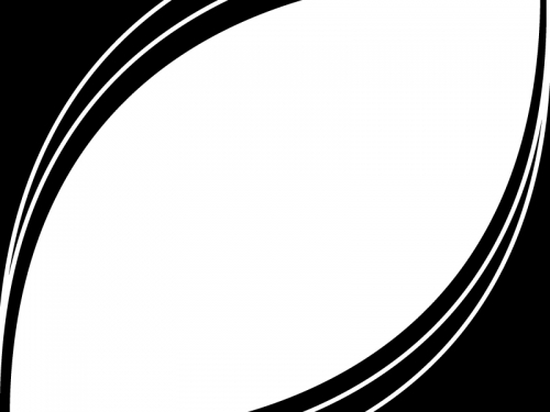白黒の斜め楕円の線フレーム飾り枠イラスト