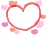 落書き風ピンクハートのバレンタインフレーム飾り枠イラスト